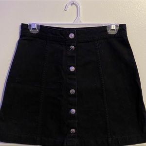 H&M Black Jean Button Up Skirt